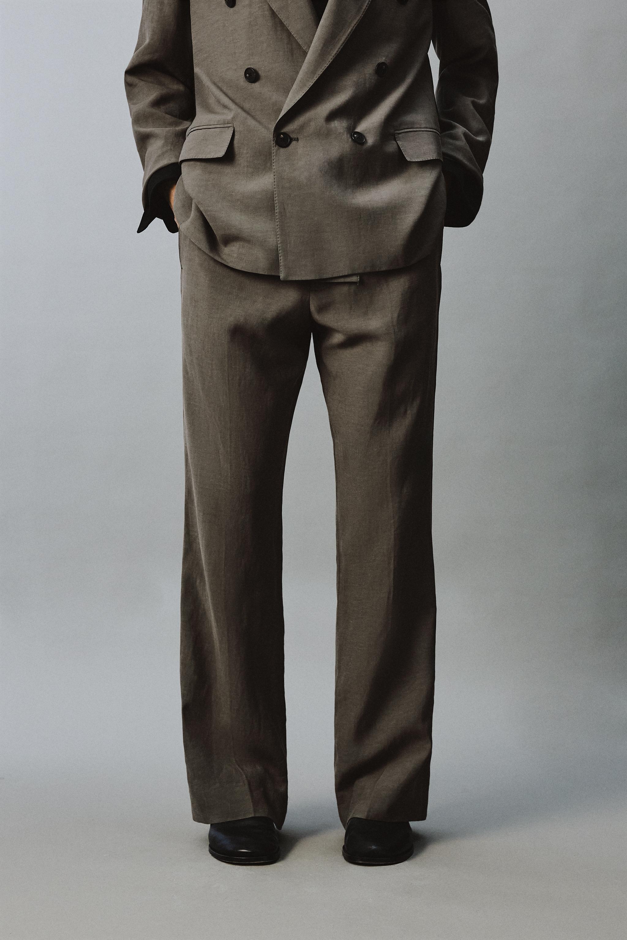 FLARE FIT VISCOSE - LINEN SUIT PANTS